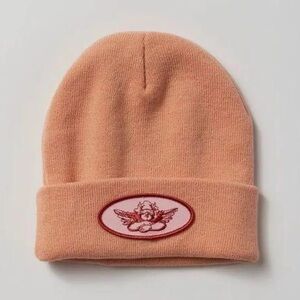 NWOT Peach Boys Lie Logo Patch Knit Beanie